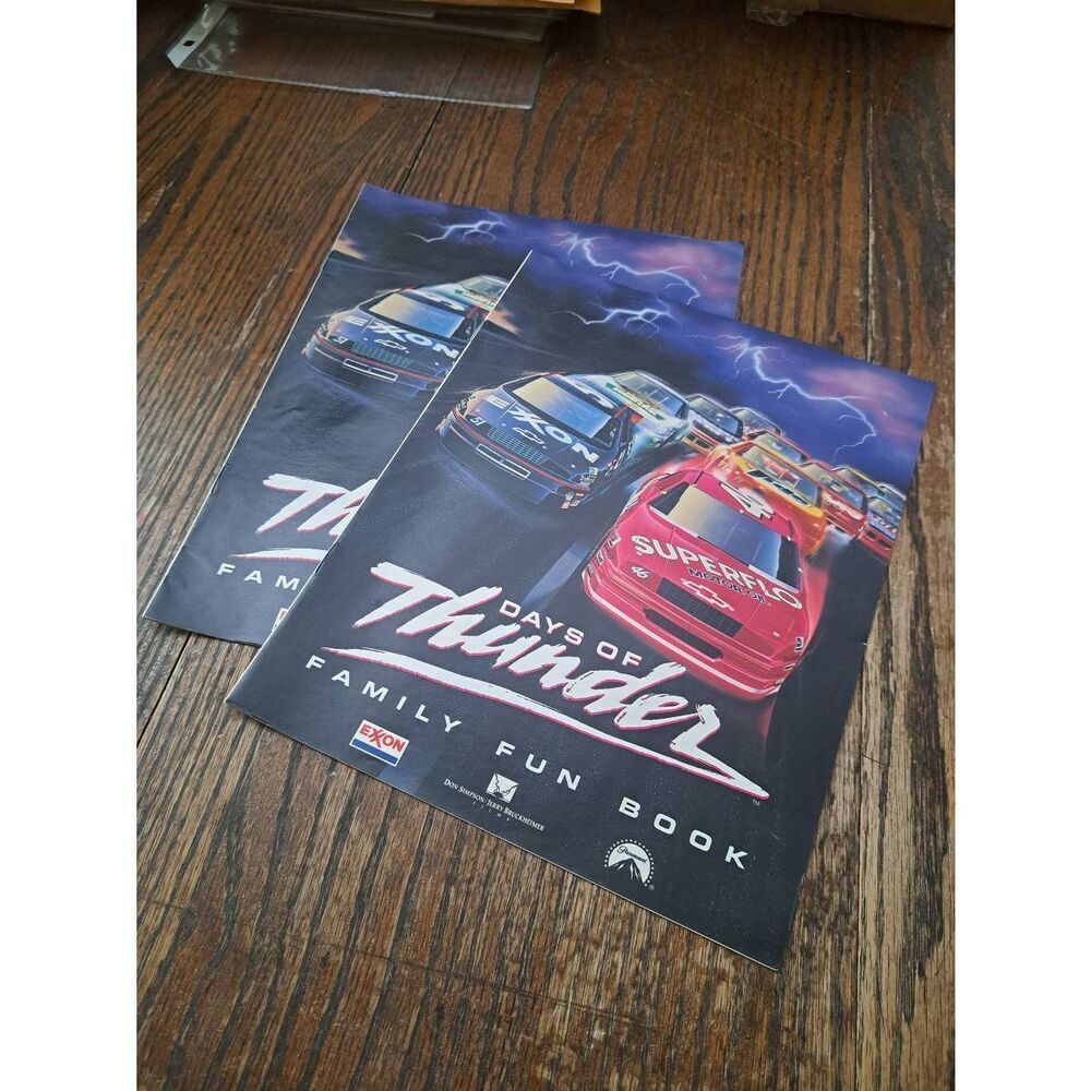 Lot of 2 Days of Thunder Family Fun Books 1990 NASCAR Paramount Exxon Promo